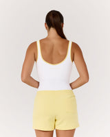 LUXE OLIVIA TOP - WHITE DOUBLE BUTTER