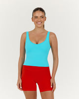 LUXE OLIVIA TOP - TURQUOISE