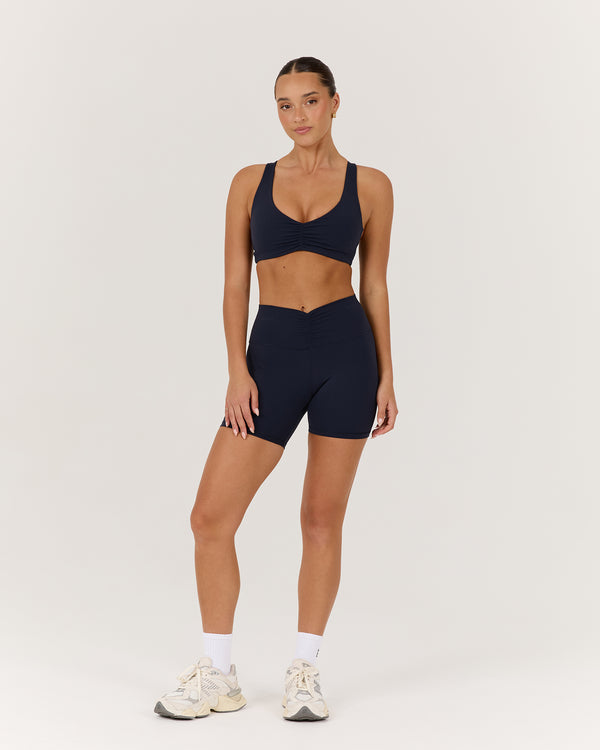 LUXE PIPER BIKER SHORTS - DEEP NAVY