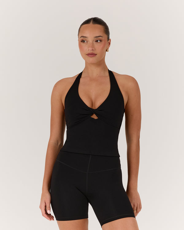 LUXE SABRINA TOP - BLACK