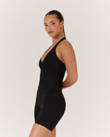 LUXE SABRINA TOP - BLACK