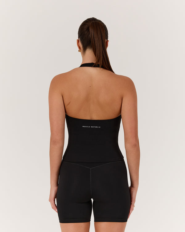 LUXE SABRINA TOP - BLACK