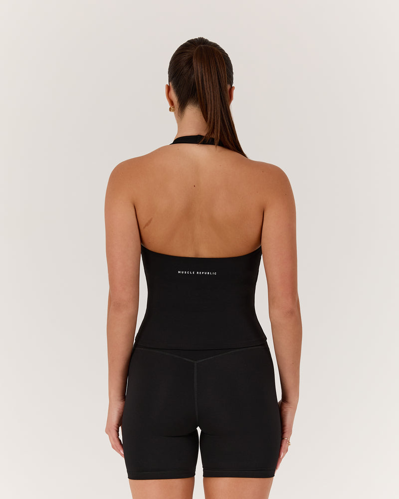 LUXE SABRINA TOP - BLACK