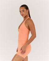 LUXE SABRINA TOP - PEACH