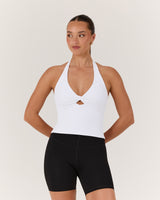 LUXE SABRINA TOP - WHITE