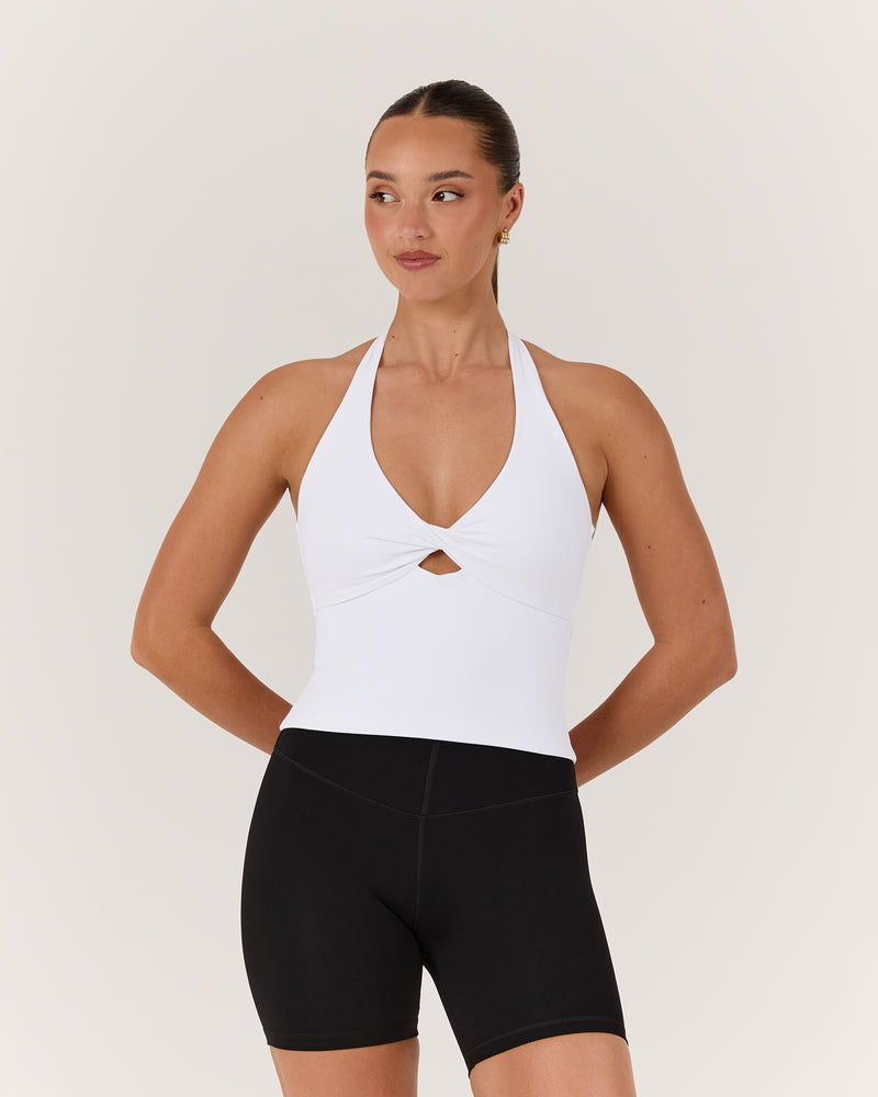 LUXE SABRINA TOP - WHITE