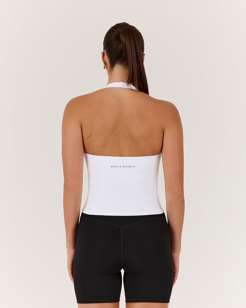 LUXE SABRINA TOP - WHITE