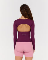 LUXE STELLA SWEETHEART LONG SLEEVE TOP - BEET
