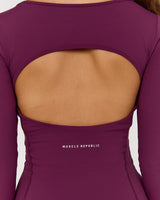 LUXE STELLA SWEETHEART LONG SLEEVE TOP - BEET