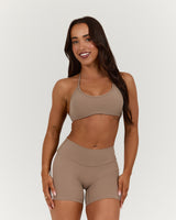 LUXE STRAPPY ASYMMETRIC BRA - LILLY TAUPE