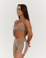 LUXE STRAPPY ASYMMETRIC BRA - LILLY TAUPE