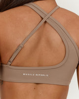 LUXE STRAPPY ASYMMETRIC BRA - LILLY TAUPE