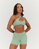LUXE STRAPPY ASYMMETRIC BRA - LILLY SAGE