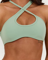LUXE STRAPPY ASYMMETRIC BRA - LILLY SAGE