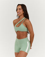 LUXE STRAPPY ASYMMETRIC BRA - LILLY SAGE