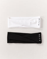 LUXE STUDIO TWIST HEADBAND 2 PK - BLACK WHITE