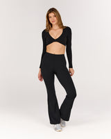 LUXE TAI LONG SLEEVE TOP - BLACK