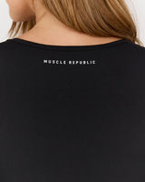 LUXE TAI LONG SLEEVE TOP - BLACK