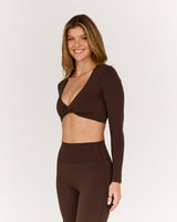 LUXE TAI LONG SLEEVE TOP - FONDANT