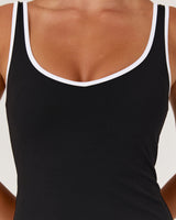 LUXE TALIA DRESS - BLACK WHITE