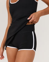 LUXE TALIA DRESS - BLACK WHITE