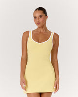 LUXE TALIA DRESS - DOUBLE BUTTER WHITE