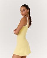 LUXE TALIA DRESS - DOUBLE BUTTER WHITE