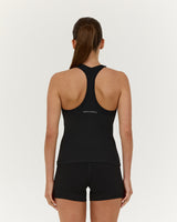 LUXE V NECK LONGLINE TANK - BLACK