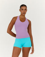 LUXE V NECK LONGLINE TANK - VIOLET