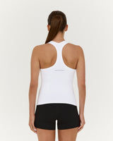 LUXE V NECK LONGLINE TANK - WHITE