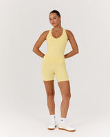 LUXE V NECK MIDRIFF TANK - DOUBLE BUTTER