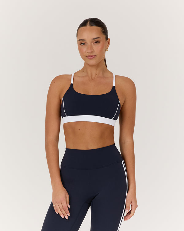LUXE WILLOW BRA - DEEP NAVY WHITE