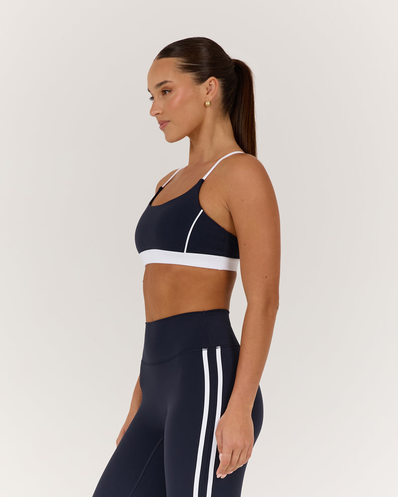 LUXE WILLOW BRA - DEEP NAVY WHITE