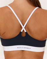 LUXE WILLOW BRA - DEEP NAVY WHITE