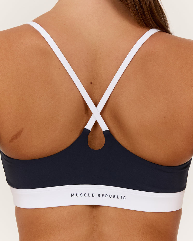 LUXE WILLOW BRA - DEEP NAVY WHITE