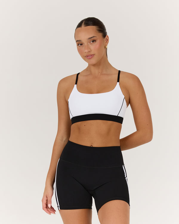 LUXE WILLOW BRA - WHITE BLACK