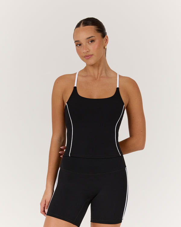 LUXE WILLOW TOP - BLACK WHITE