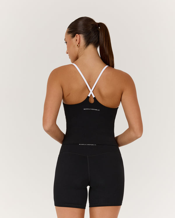 LUXE WILLOW TOP - BLACK WHITE