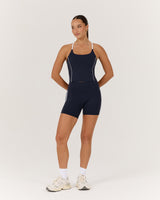 LUXE WILLOW TOP - DEEP NAVY WHITE