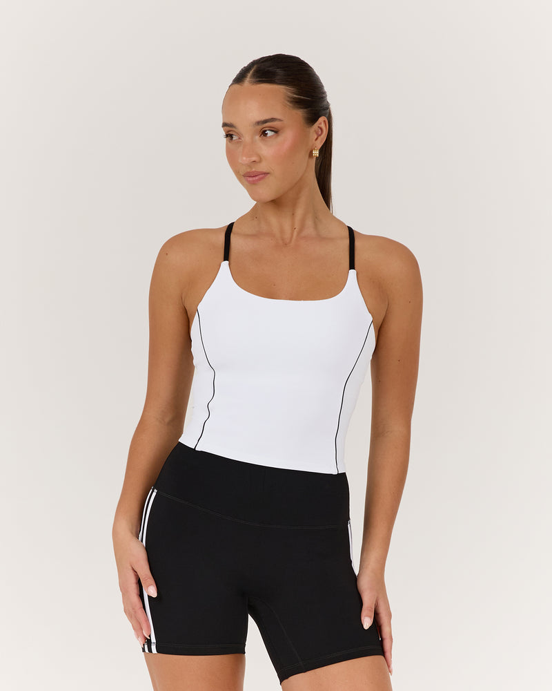 LUXE WILLOW TOP - WHITE BLACK