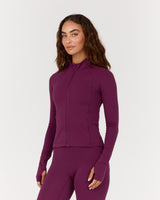 LUXE ZIP UP JACKET - BEET