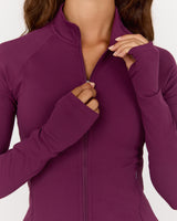 LUXE ZIP UP JACKET - BEET