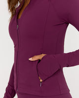 LUXE ZIP UP JACKET - BEET