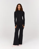 LUXE ZIP UP JACKET - BLACK