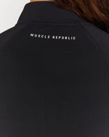 LUXE ZIP UP JACKET - BLACK