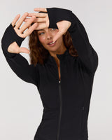 LUXE ZIP UP JACKET - BLACK