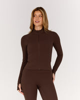 LUXE ZIP UP JACKET - FONDANT