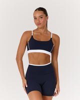 LUXE WILLOW BRA - DEEP NAVY WHITE