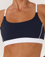 LUXE WILLOW BRA - DEEP NAVY WHITE