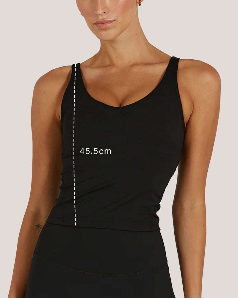 LUXE BROOKE LONGLINE TOP - BLACK